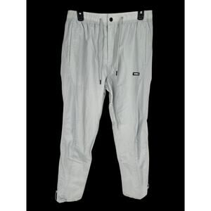 Youngla Lightweight Gray Mesh Lined Jogger Track Windbreaker Pants Men's L